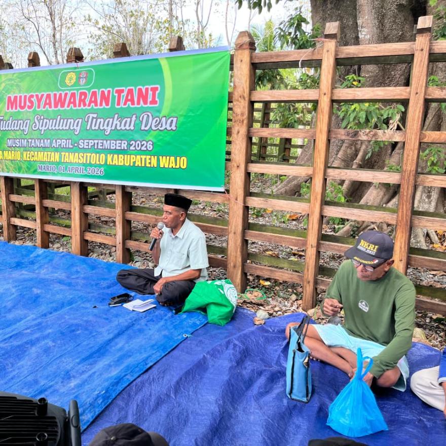 Musyawarah Tani Tudang Sipulung Desa Mario Bahas Musim Tanam April–September 2026